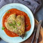 Aubergine schnitzel bagt i ovn